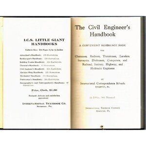 I. C. S. Handbook CIVIL Engineer's International Correspondence School Hardcover